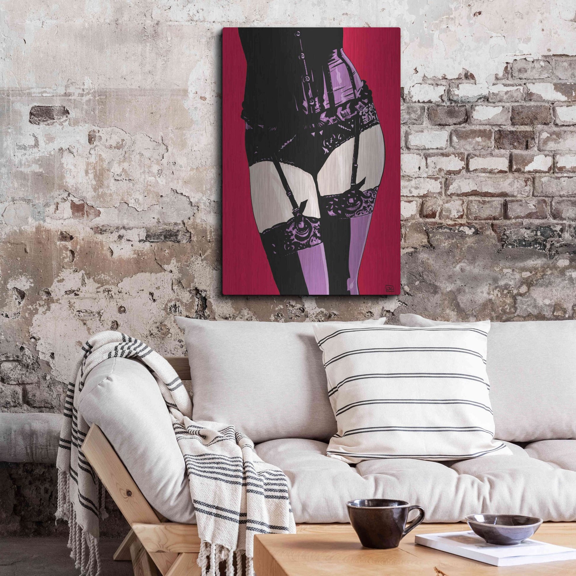 Luxe Metal Art 'Purple Corset' by Giuseppe Cristiano, Metal Wall Art,24x36