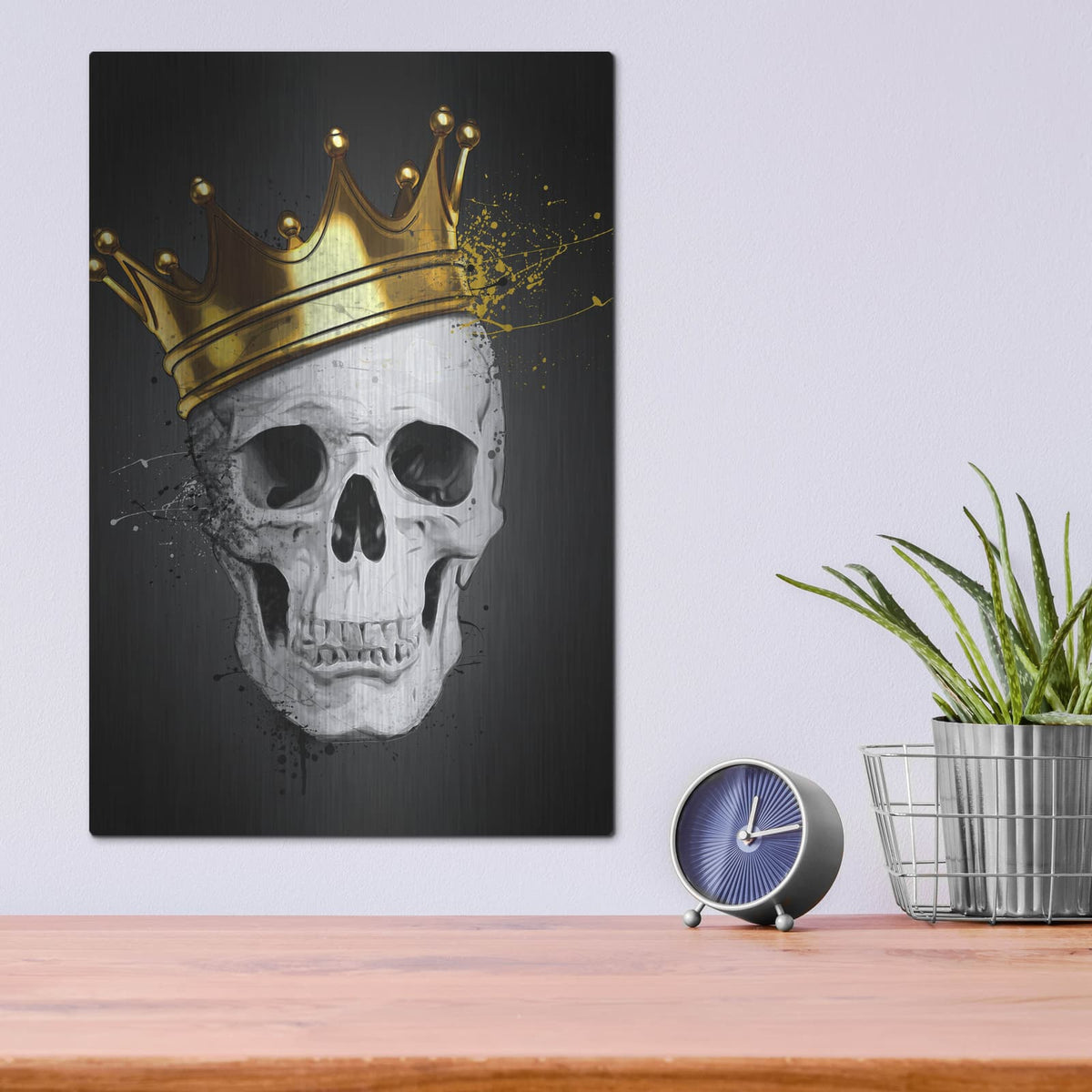 'Royal Skull' by Nicklas Gustafsson – Metal Wall Art, 12x16 room view
