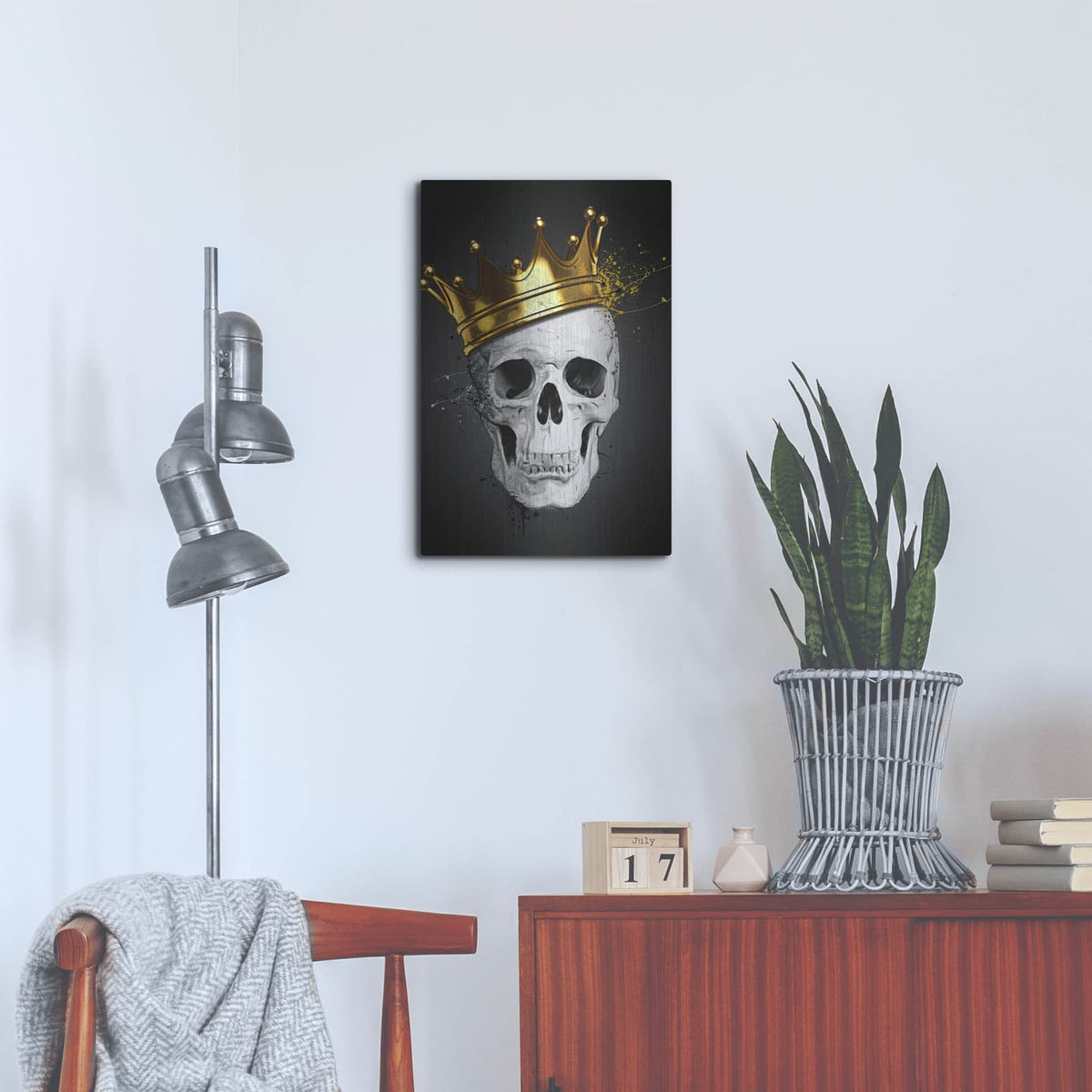 'Royal Skull' by Nicklas Gustafsson – Metal Wall Art, 16x24 room view