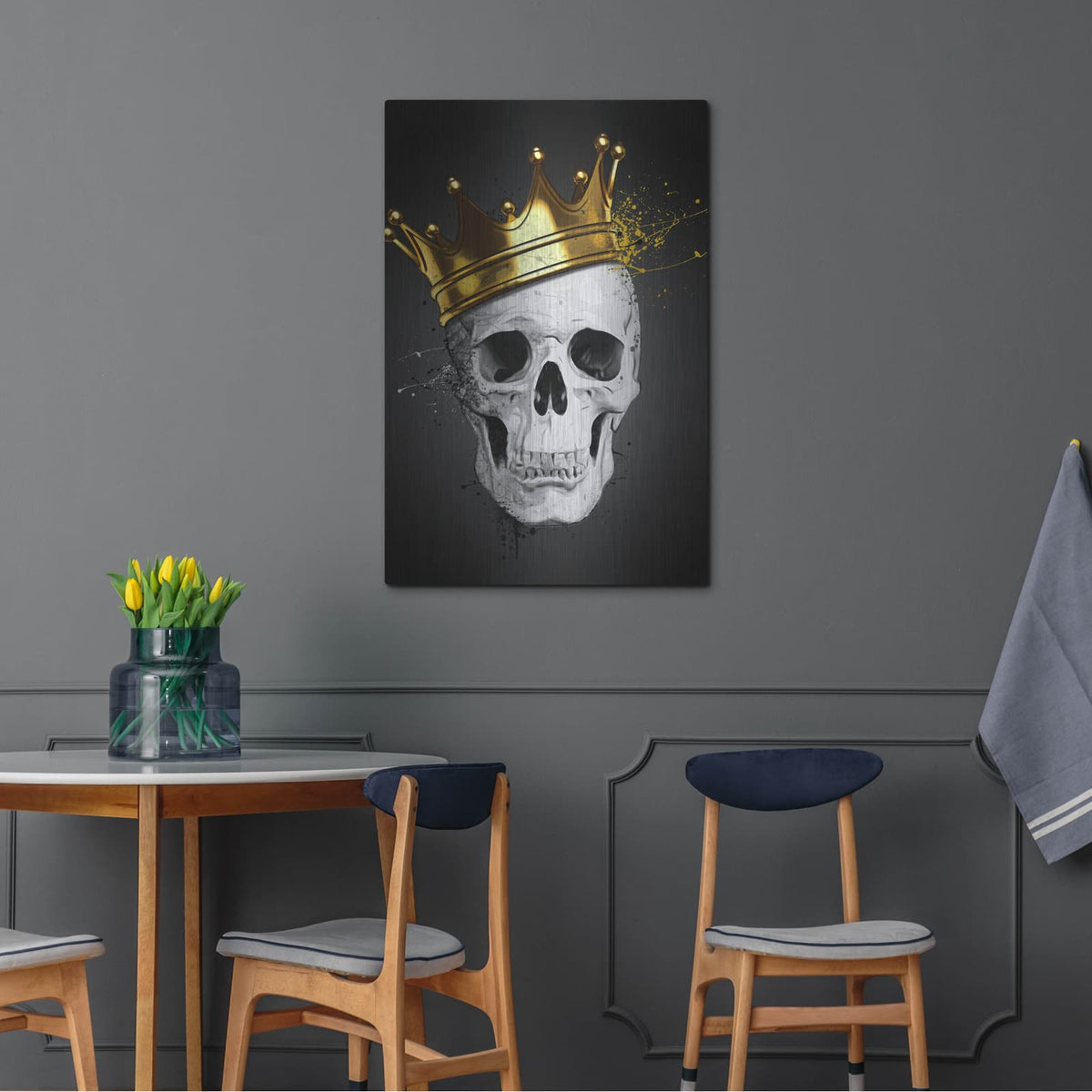 'Royal Skull' by Nicklas Gustafsson – Metal Wall Art, 24x36 room view