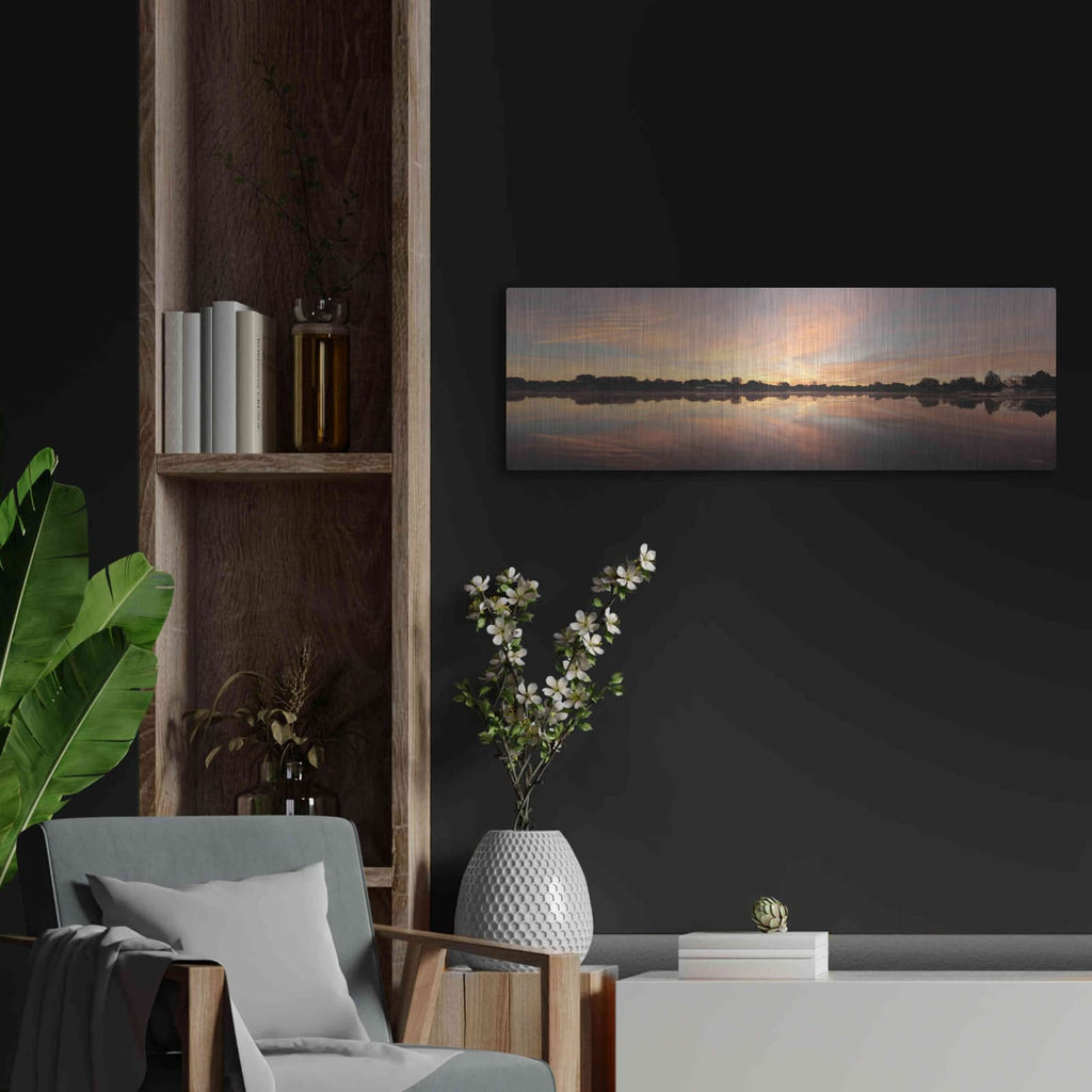 'Bayside Reflections' by Lori Deiter – Metal Wall Art, 36x12 room view