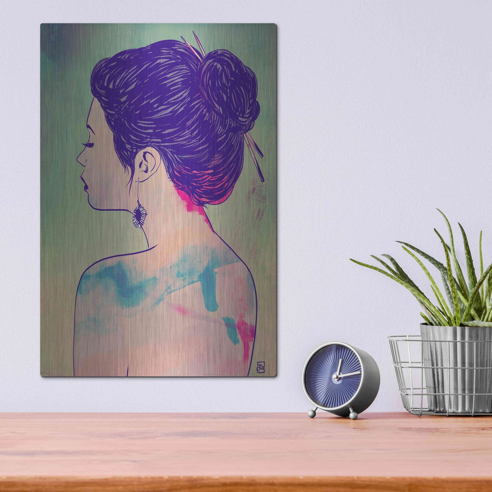 Luxe Metal Art 'Colors' by Giuseppe Cristiano, Metal Wall Art,12x16