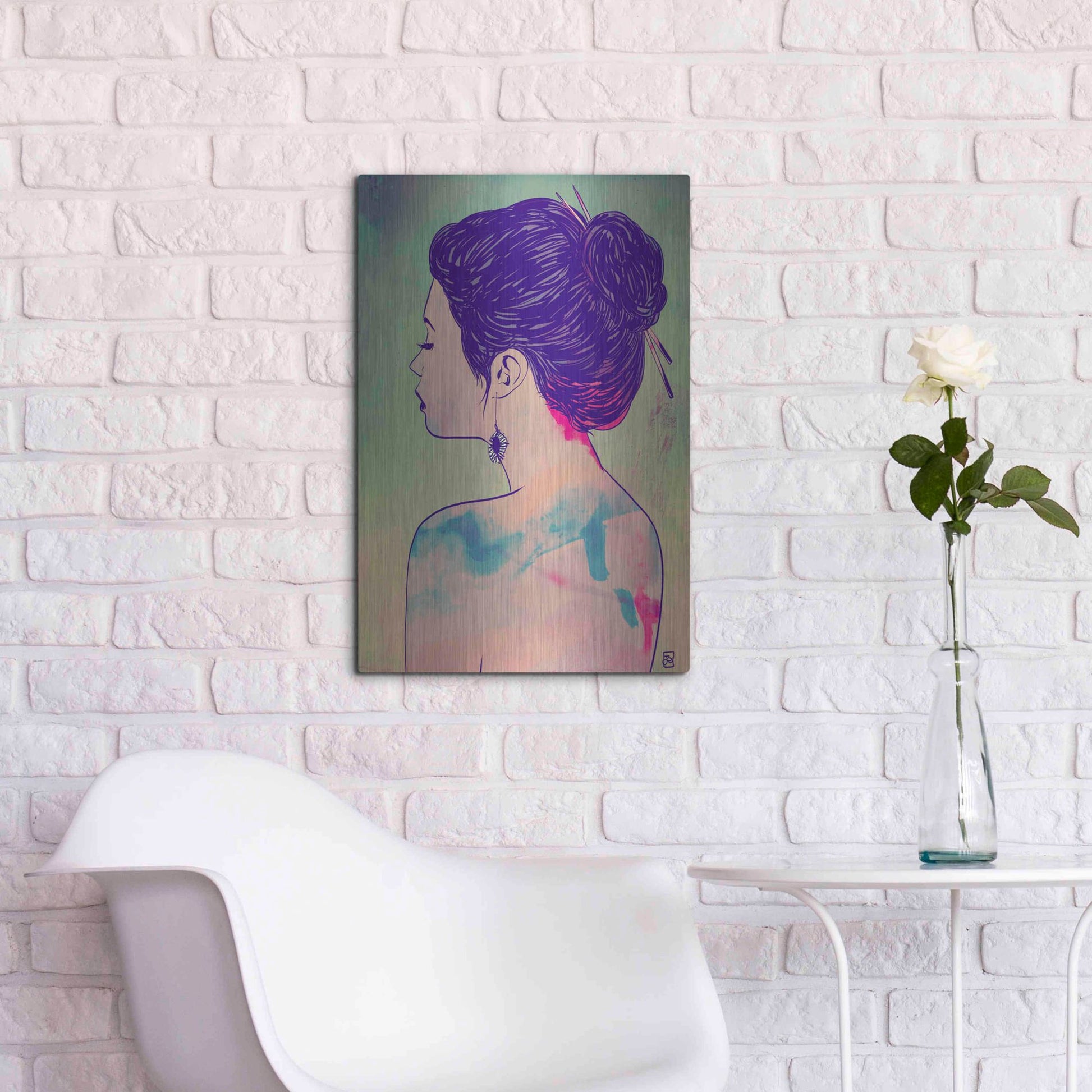 Luxe Metal Art 'Colors' by Giuseppe Cristiano, Metal Wall Art,16x24