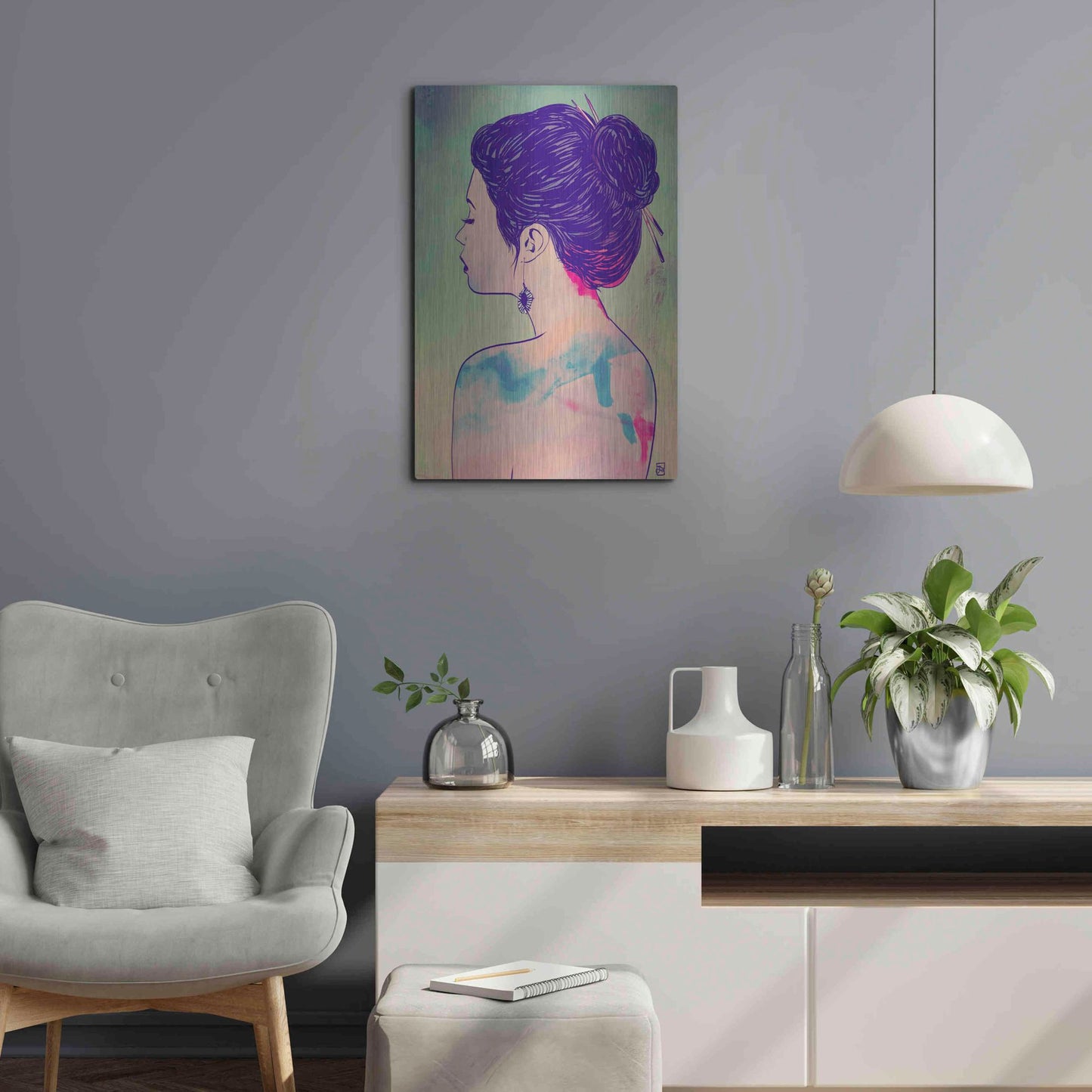 Luxe Metal Art 'Colors' by Giuseppe Cristiano, Metal Wall Art,16x24