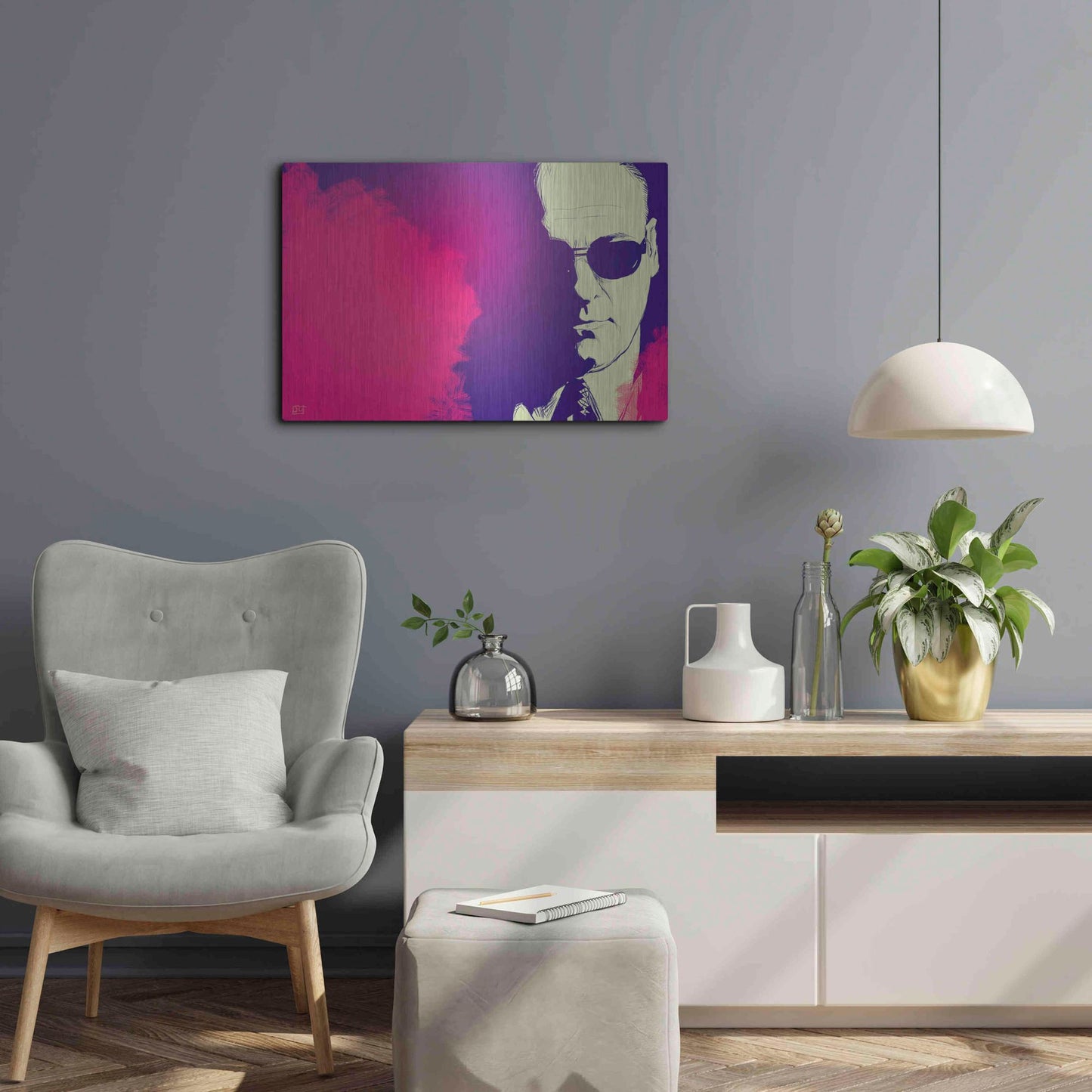 Luxe Metal Art 'JGandolfini' by Giuseppe Cristiano, Metal Wall Art,24x16