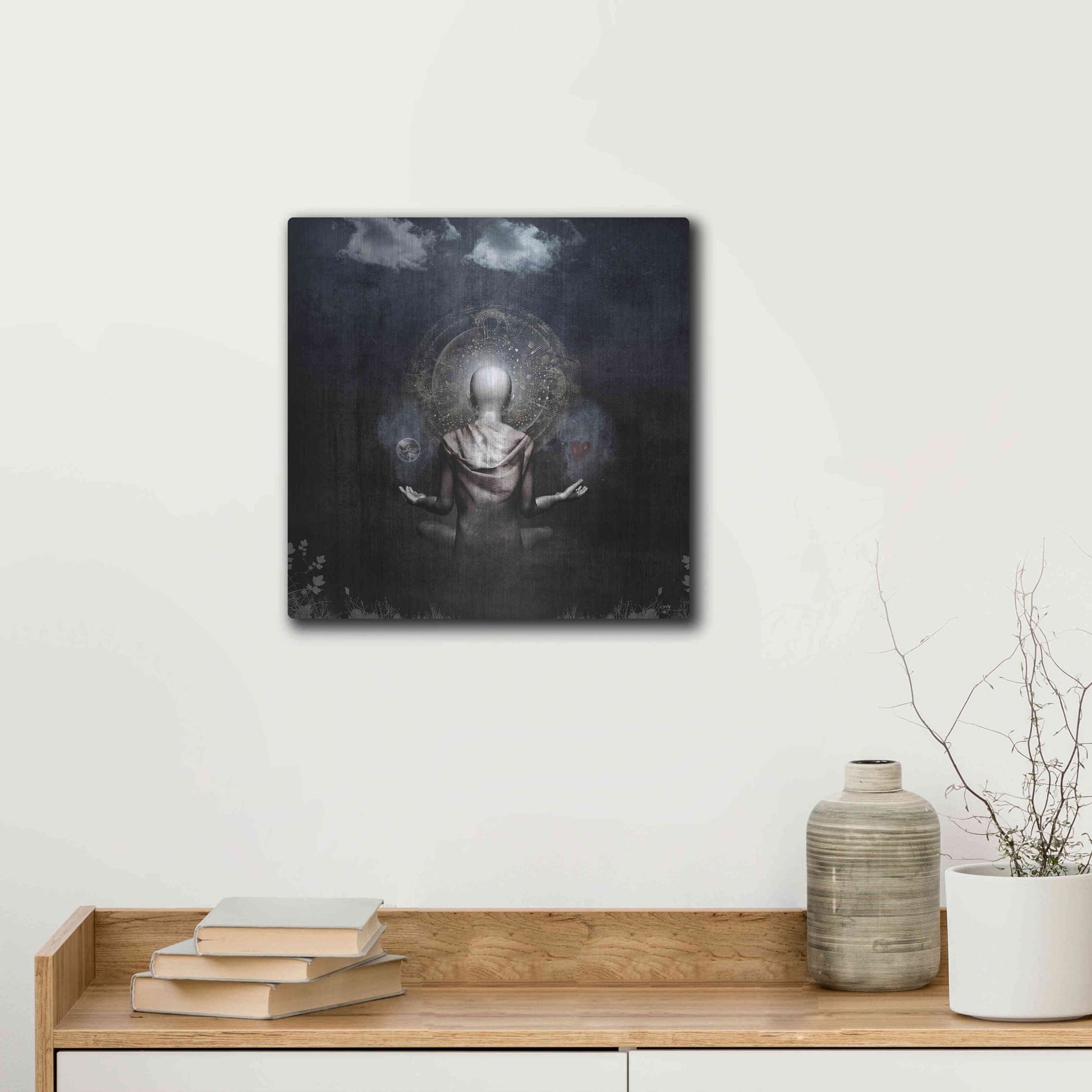 Luxe Metal Art 'The Projection' by Cameron Gray, Metal Wall Art,12x12