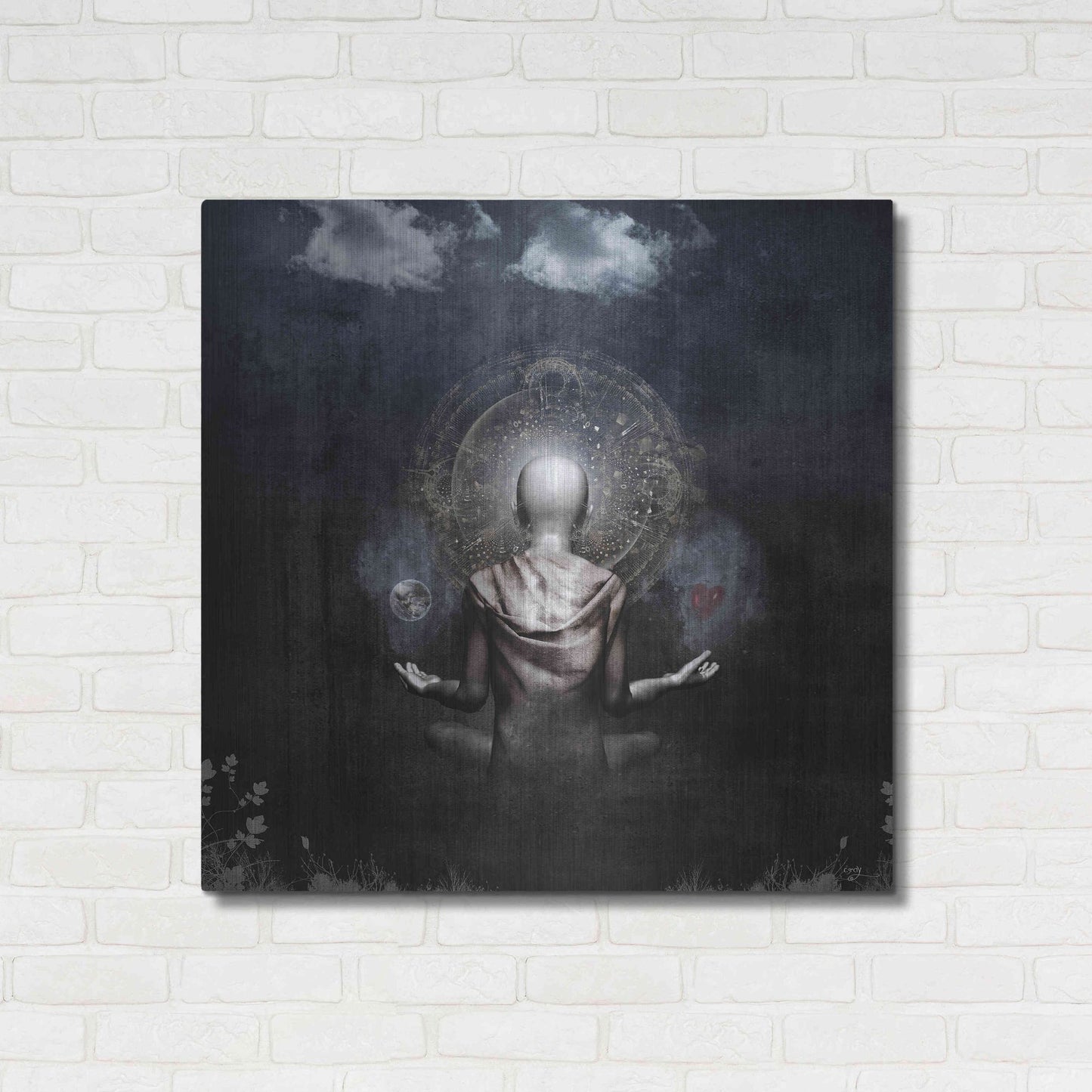 Luxe Metal Art 'The Projection' by Cameron Gray, Metal Wall Art,36x36