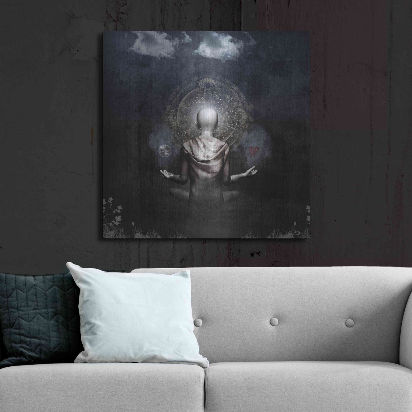 Luxe Metal Art 'The Projection' by Cameron Gray, Metal Wall Art,36x36