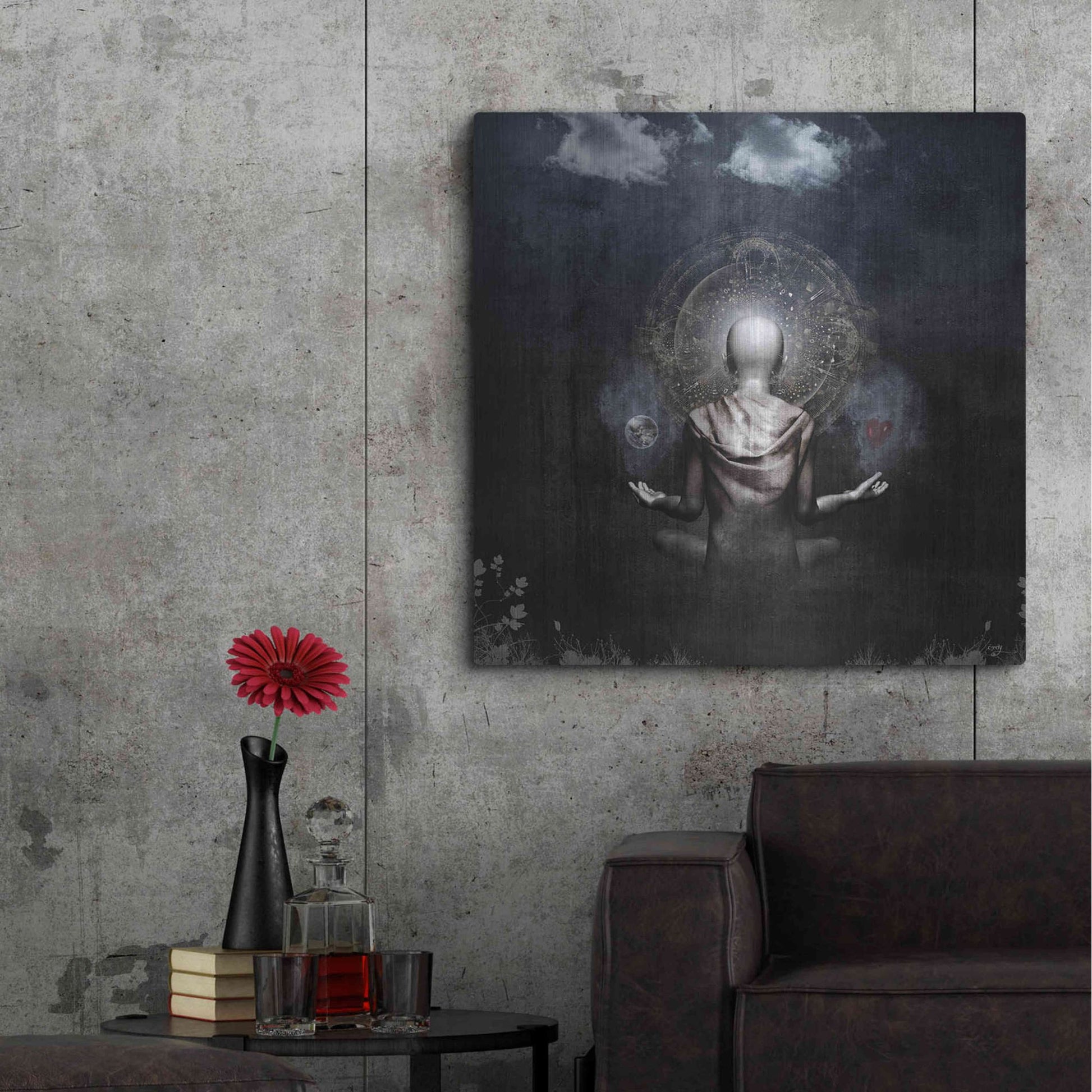 Luxe Metal Art 'The Projection' by Cameron Gray, Metal Wall Art,36x36
