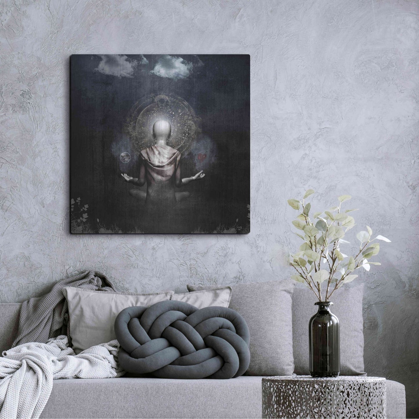 Luxe Metal Art 'The Projection' by Cameron Gray, Metal Wall Art,36x36
