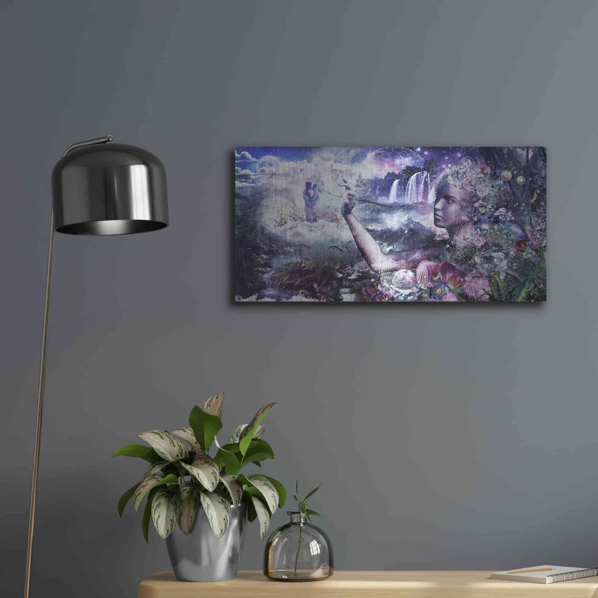 'The Painter' by Cameron Gray – Metal Wall Art, 24x12 room view