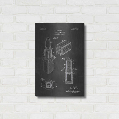 Luxe Metal Art 'Lipstick Case Blueprint Chalkboard Patent' Metal Wall Art,16x24