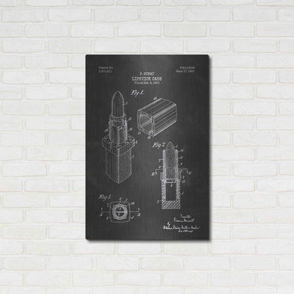Luxe Metal Art 'Lipstick Case Blueprint Chalkboard Patent' Metal Wall Art,24x36