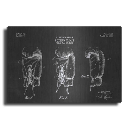 Luxe Metal Art 'Boxing Glove, 1925 Blueprint Chalkboard Patent' Metal Wall Art