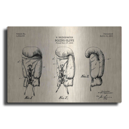 Luxe Metal Art 'Boxing Glove, 1925 Blueprint Parchment Patent' Metal Wall Art