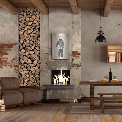 Luxe Metal Art 'Diving Armor Blueprint Parchment Patent' Metal Wall Art,24x36