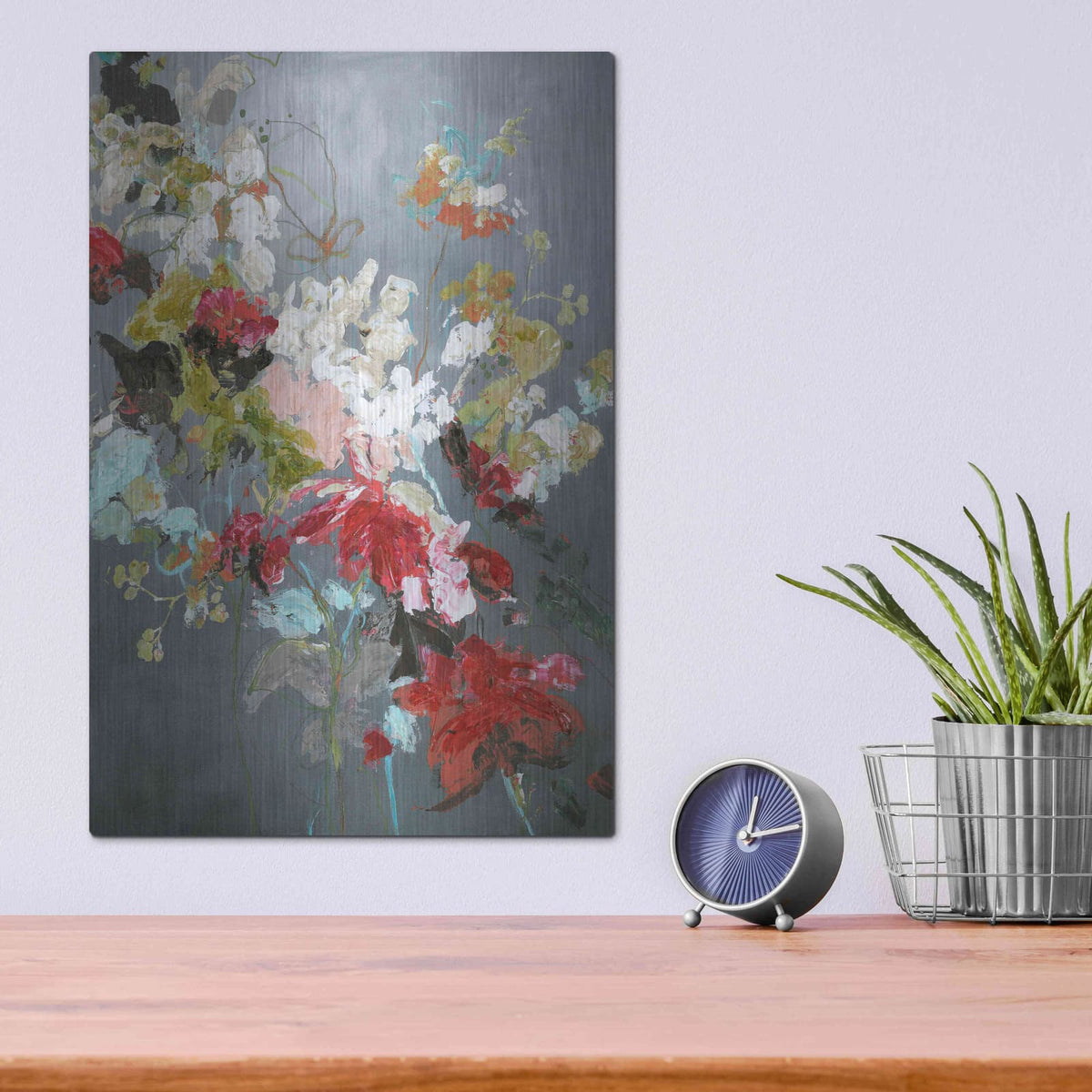 'Abstract Floral 2' by Design Fabrikken – Metal Wall Art, 12x16 room view