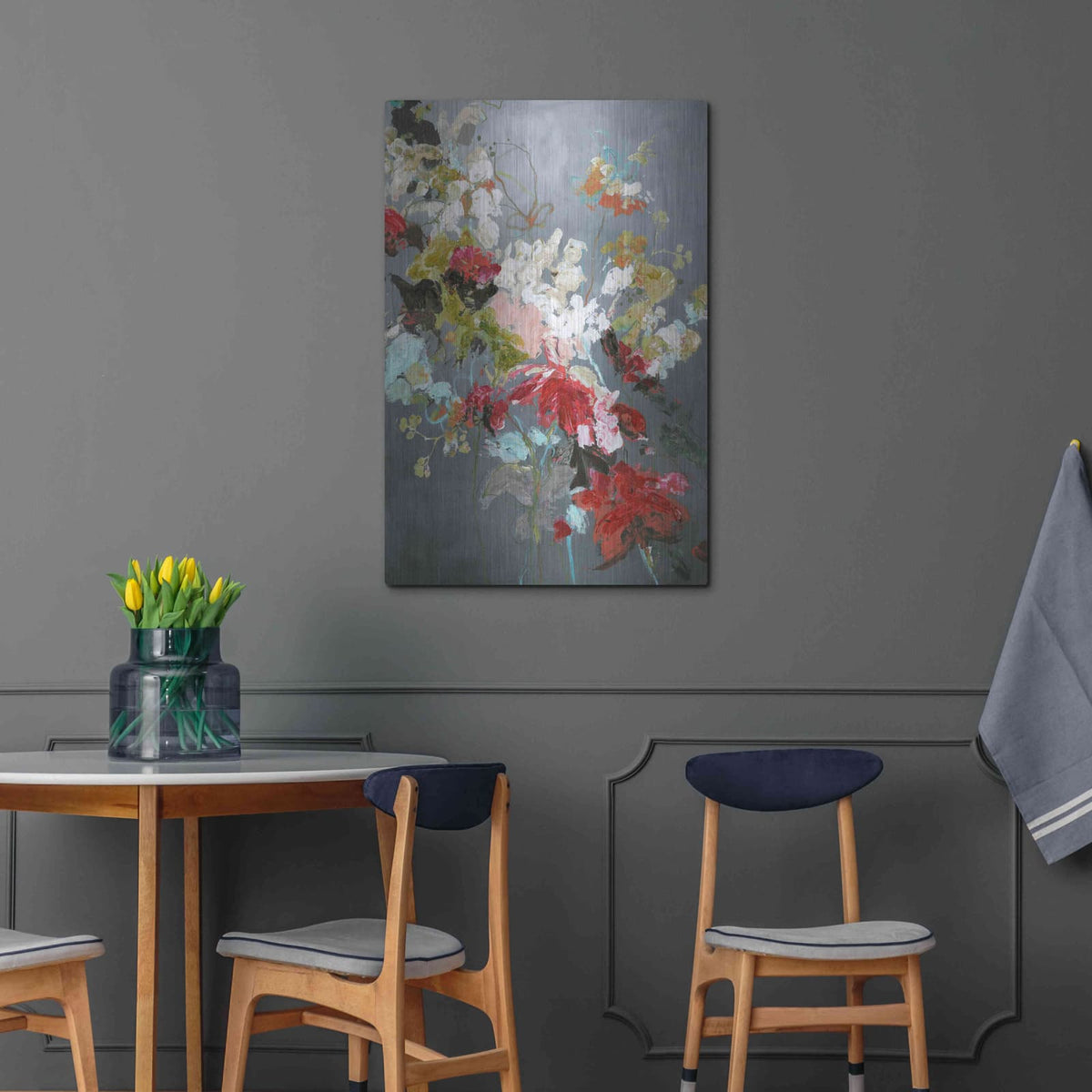 'Abstract Floral 2' by Design Fabrikken – Metal Wall Art, 24x36 room view