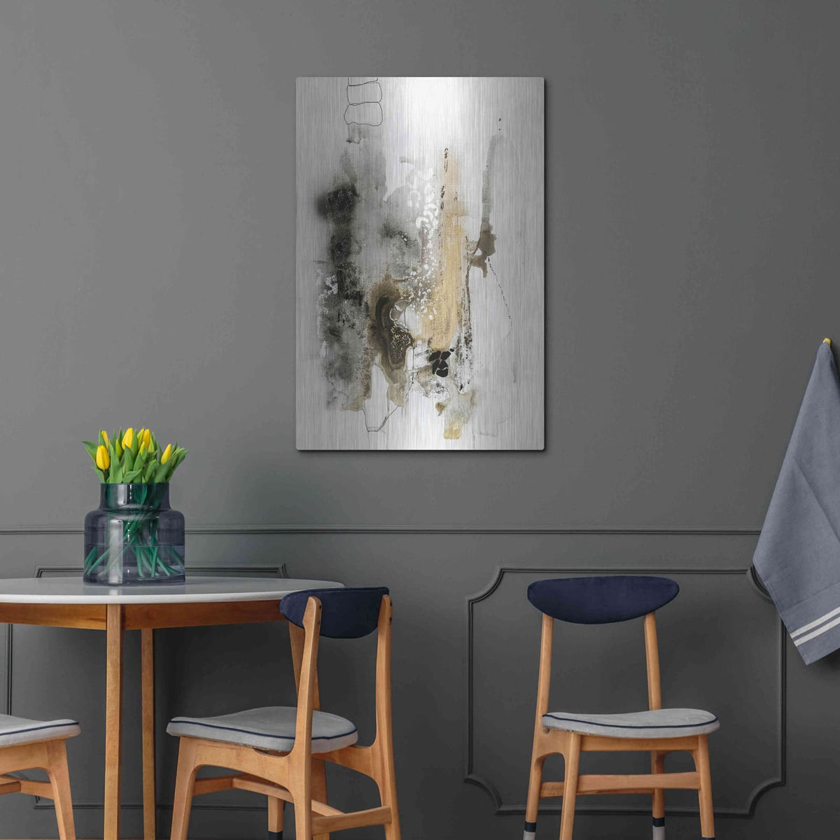 'Aqua Sketch 2' by Design Fabrikken – Metal Wall Art, 24x36 room view