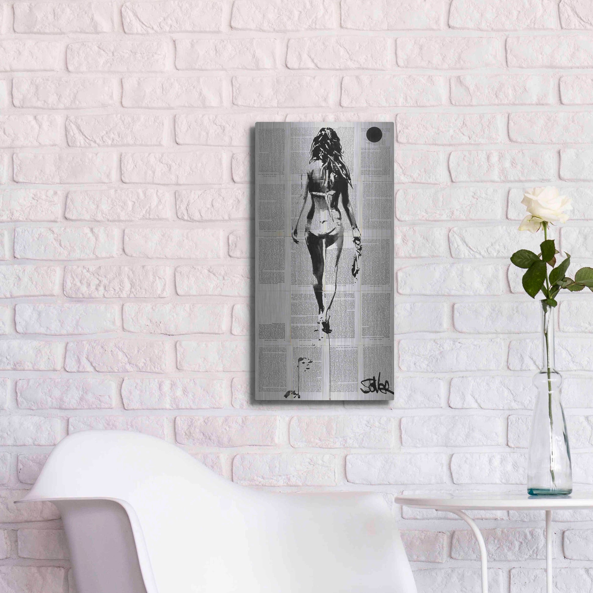 Luxe Metal Art 'Beachcomber' by Loui Jover, Metal Wall Art,12x24