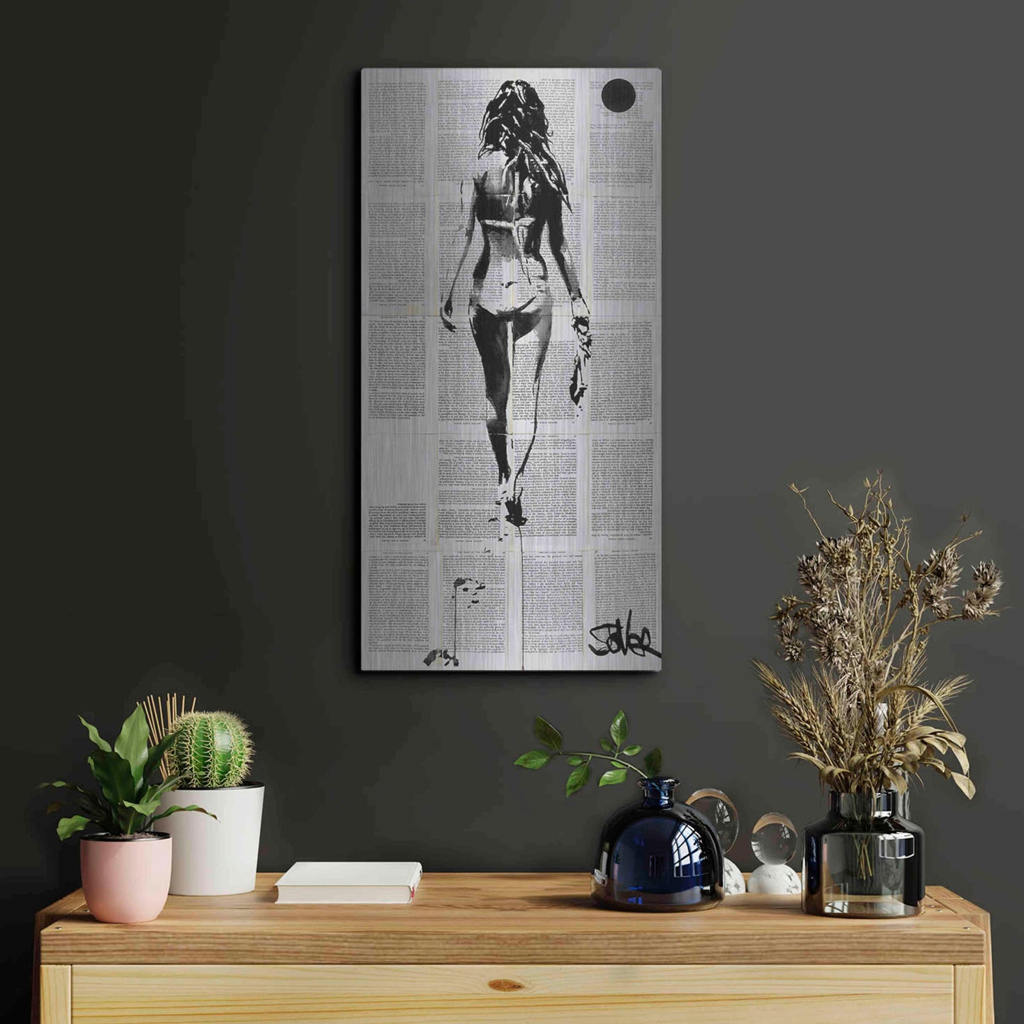 Luxe Metal Art 'Beachcomber' by Loui Jover, Metal Wall Art,12x24