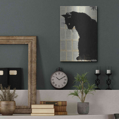 Luxe Metal Art 'Cat Black' by Loui Jover, Metal Wall Art,12x16