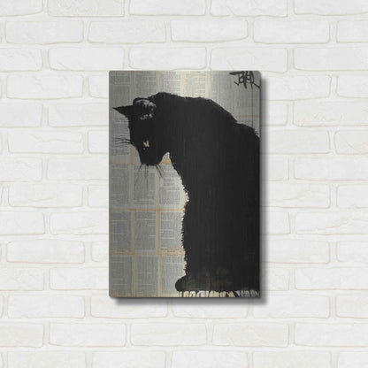 Luxe Metal Art 'Cat Black' by Loui Jover, Metal Wall Art,16x24