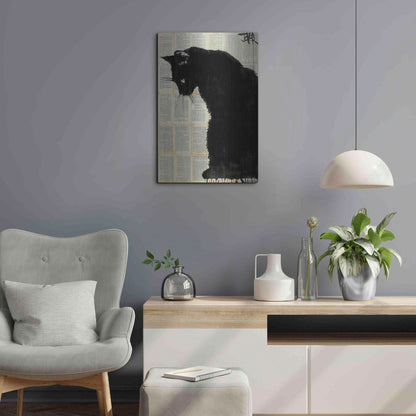 Luxe Metal Art 'Cat Black' by Loui Jover, Metal Wall Art,16x24