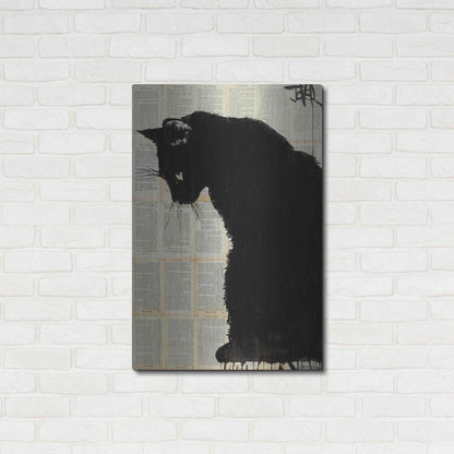 Luxe Metal Art 'Cat Black' by Loui Jover, Metal Wall Art,24x36