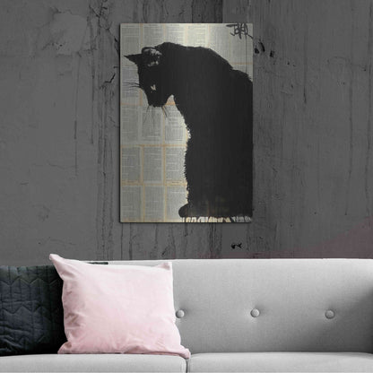 Luxe Metal Art 'Cat Black' by Loui Jover, Metal Wall Art,24x36