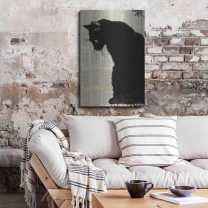 Luxe Metal Art 'Cat Black' by Loui Jover, Metal Wall Art,24x36