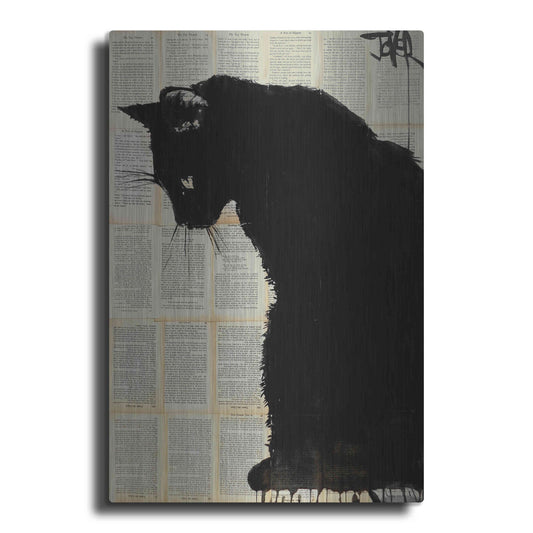 Luxe Metal Art 'Cat Black' by Loui Jover, Metal Wall Art