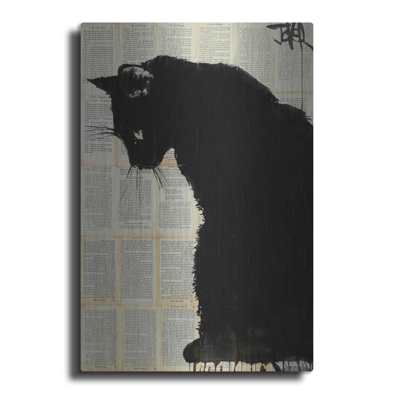'Cat Black' by Loui Jover – Metal Wall Art
