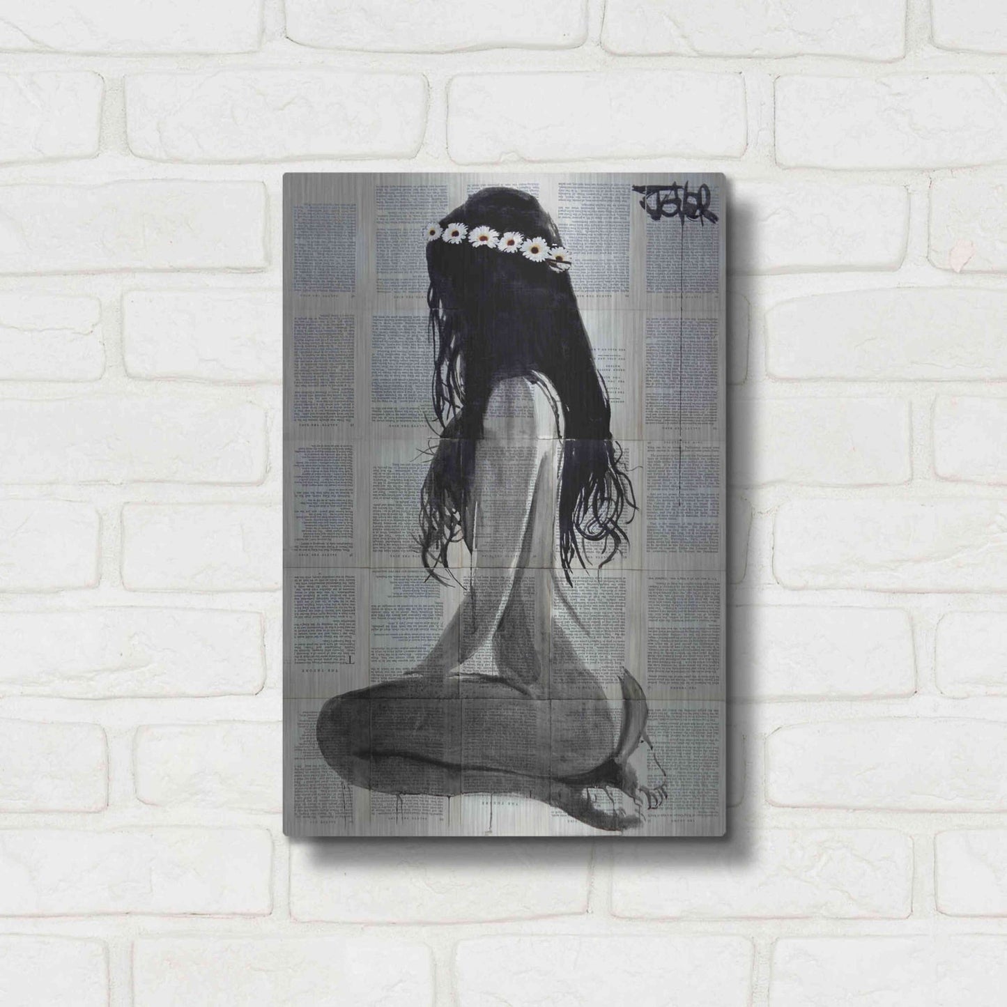 Luxe Metal Art 'Daisy Chain' by Loui Jover, Metal Wall Art,12x16