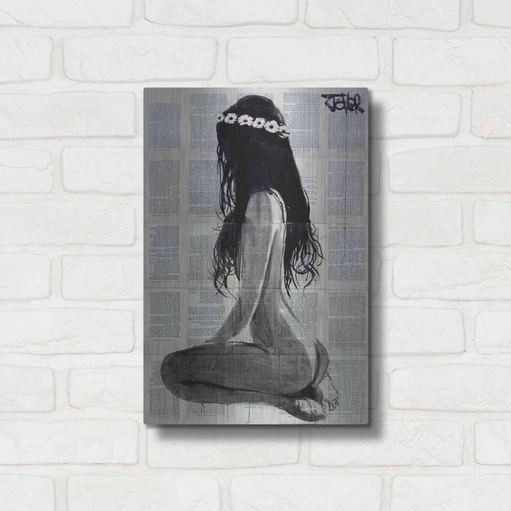 Luxe Metal Art 'Daisy Chain' by Loui Jover, Metal Wall Art,12x16