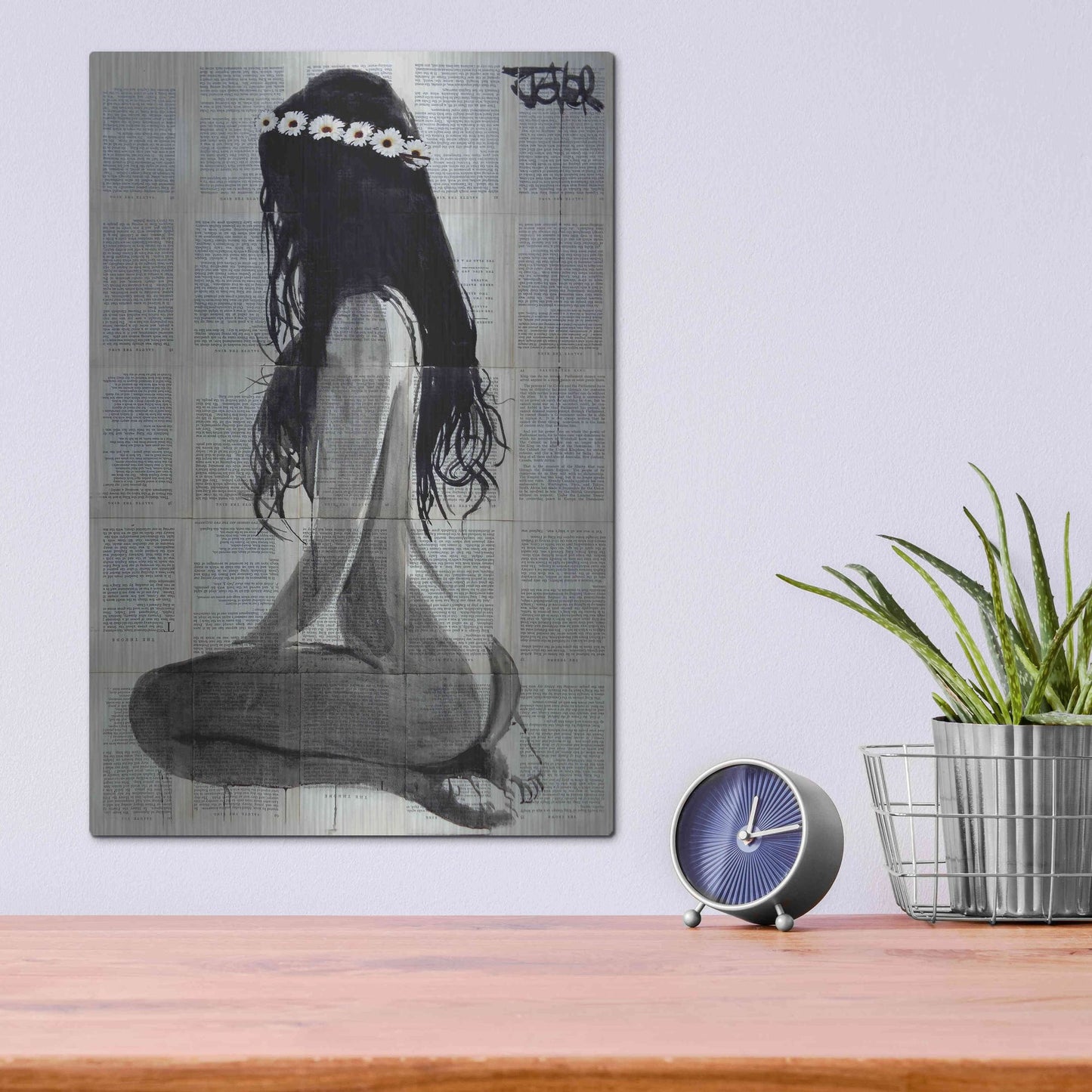 Luxe Metal Art 'Daisy Chain' by Loui Jover, Metal Wall Art,12x16