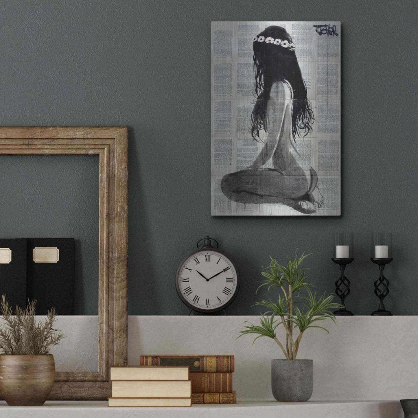 Luxe Metal Art 'Daisy Chain' by Loui Jover, Metal Wall Art,12x16