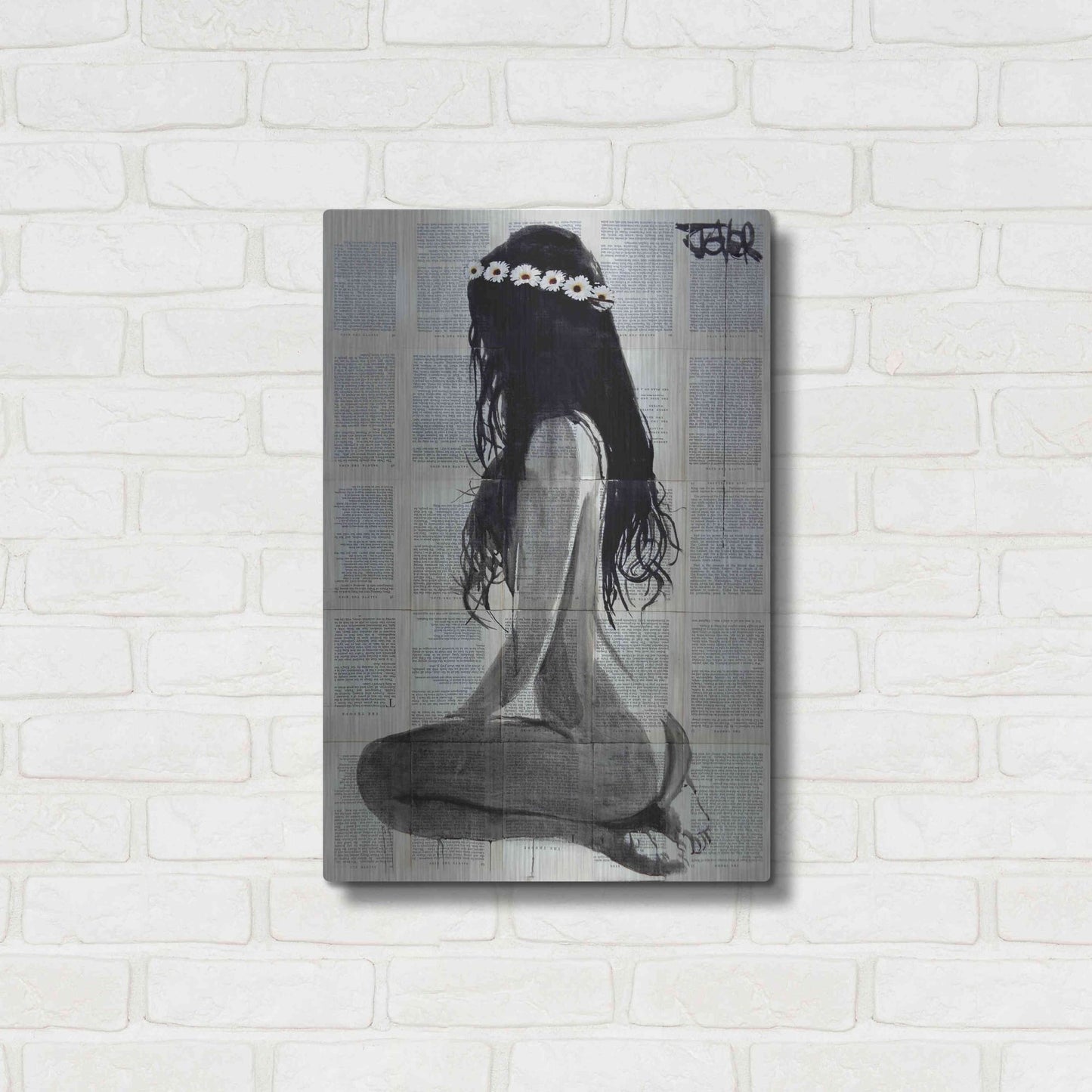 Luxe Metal Art 'Daisy Chain' by Loui Jover, Metal Wall Art,16x24
