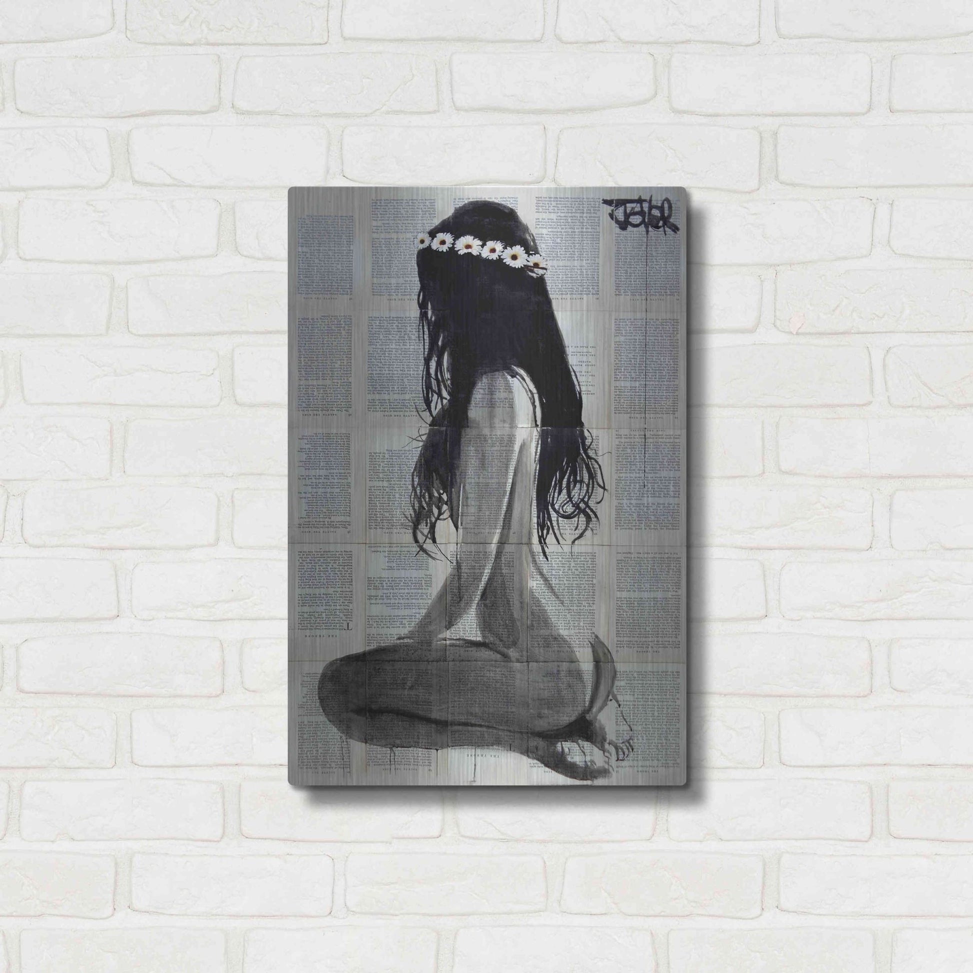 Luxe Metal Art 'Daisy Chain' by Loui Jover, Metal Wall Art,16x24