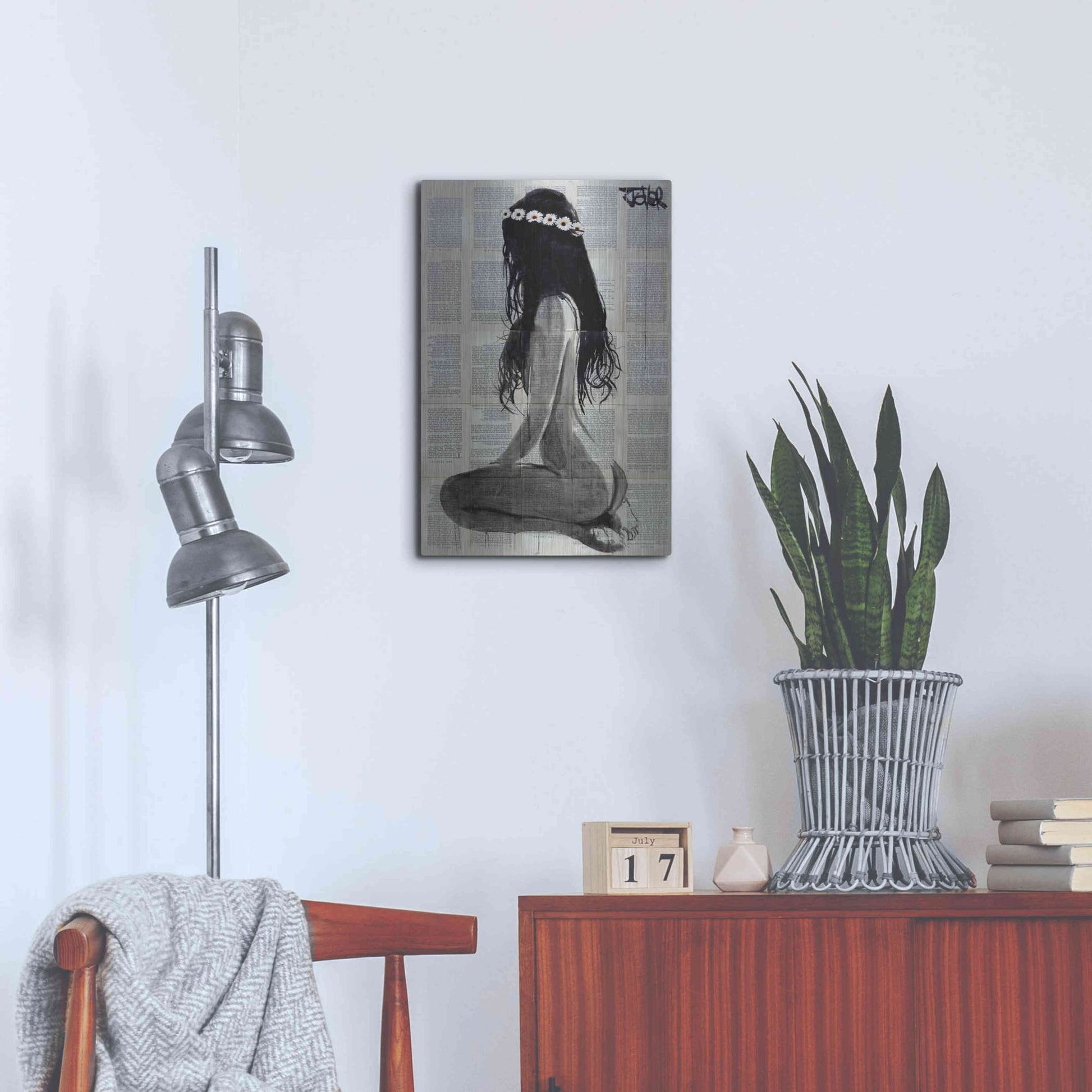 Luxe Metal Art 'Daisy Chain' by Loui Jover, Metal Wall Art,16x24