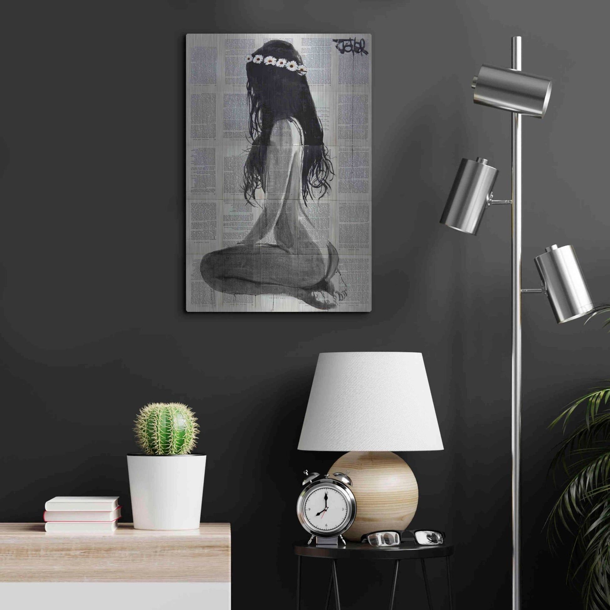 Luxe Metal Art 'Daisy Chain' by Loui Jover, Metal Wall Art,16x24