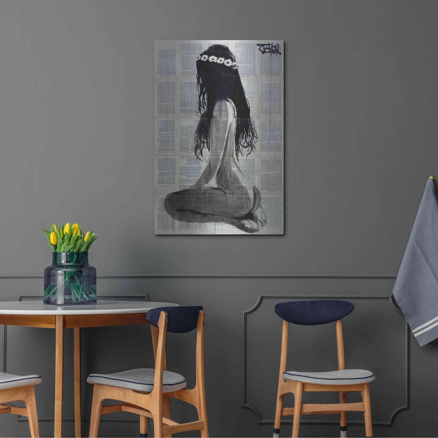 Luxe Metal Art 'Daisy Chain' by Loui Jover, Metal Wall Art,24x36
