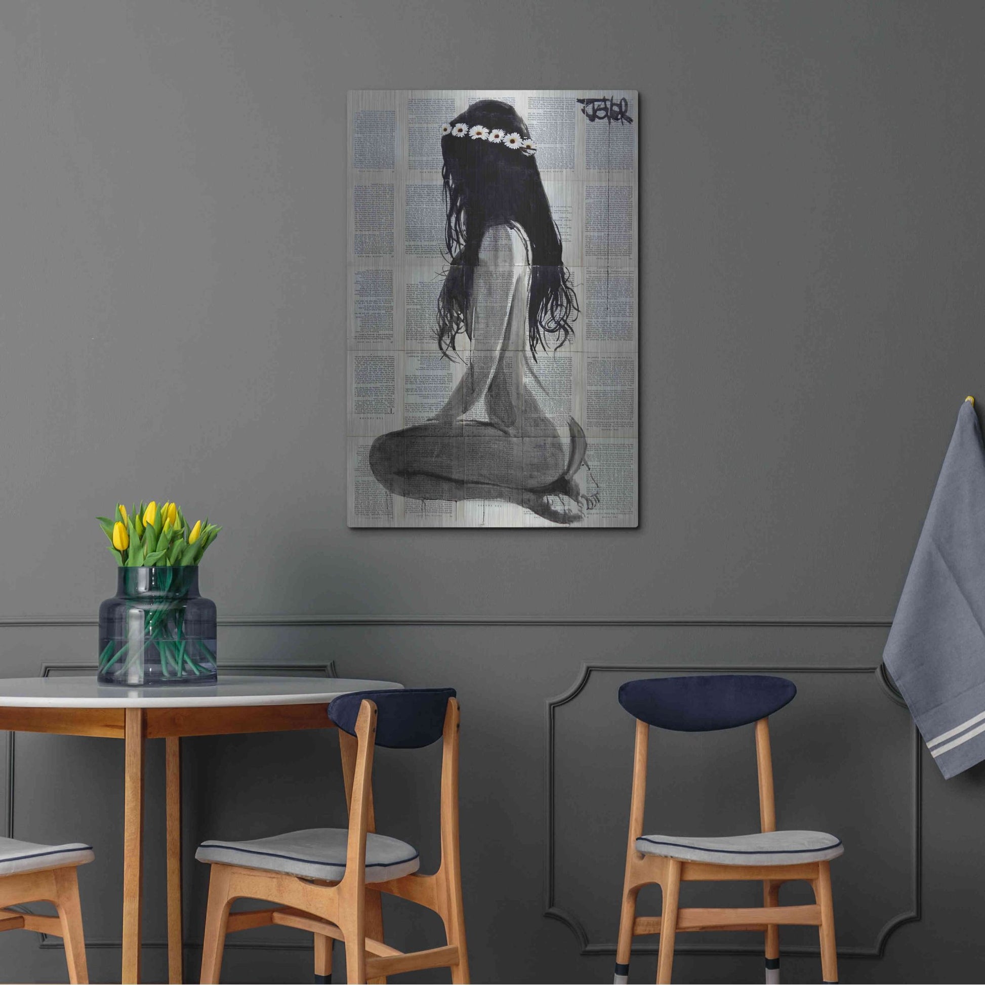 Luxe Metal Art 'Daisy Chain' by Loui Jover, Metal Wall Art,24x36
