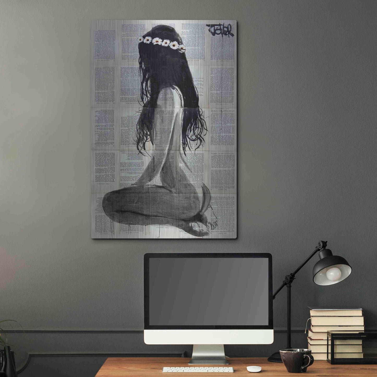 Luxe Metal Art 'Daisy Chain' by Loui Jover, Metal Wall Art,24x36