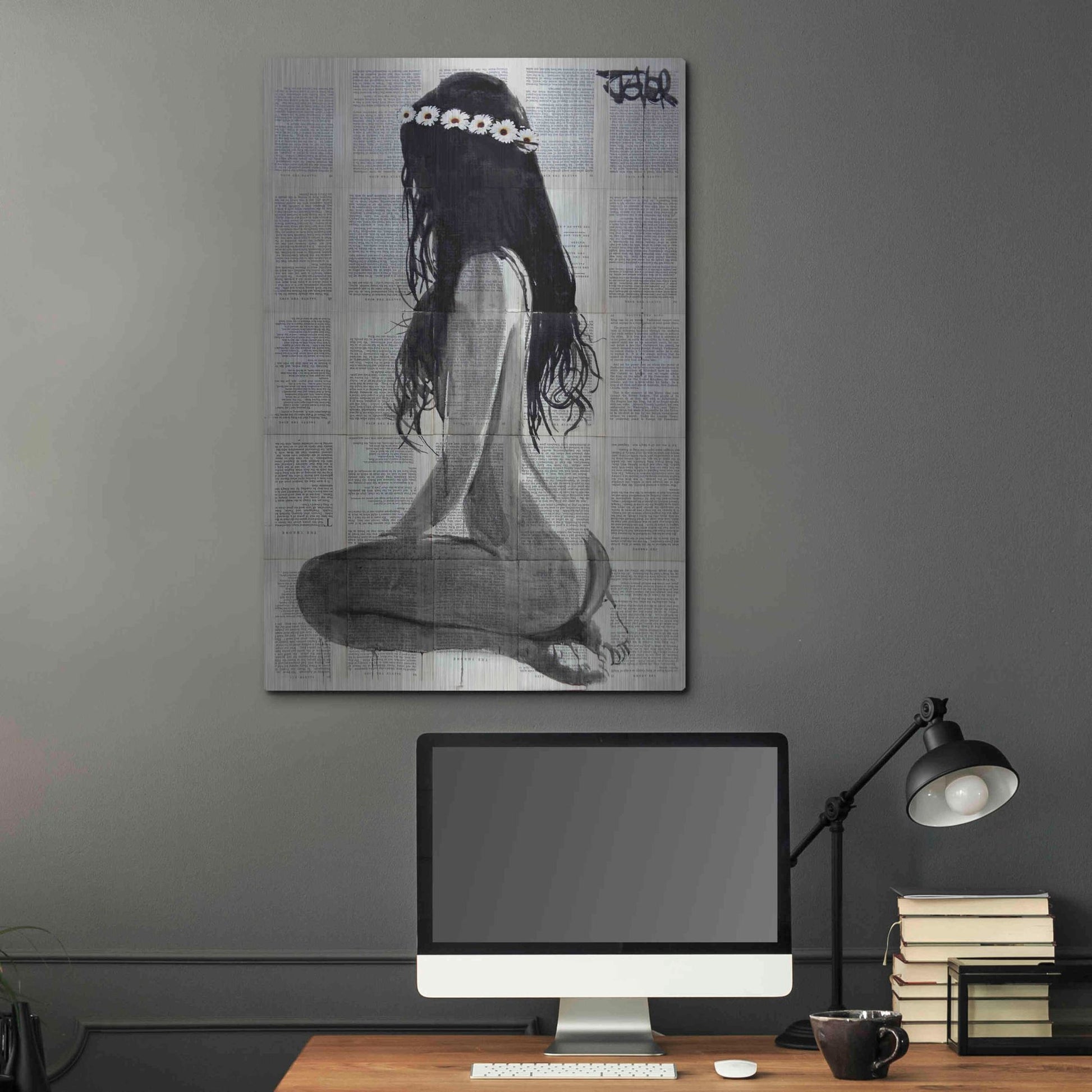 Luxe Metal Art 'Daisy Chain' by Loui Jover, Metal Wall Art,24x36
