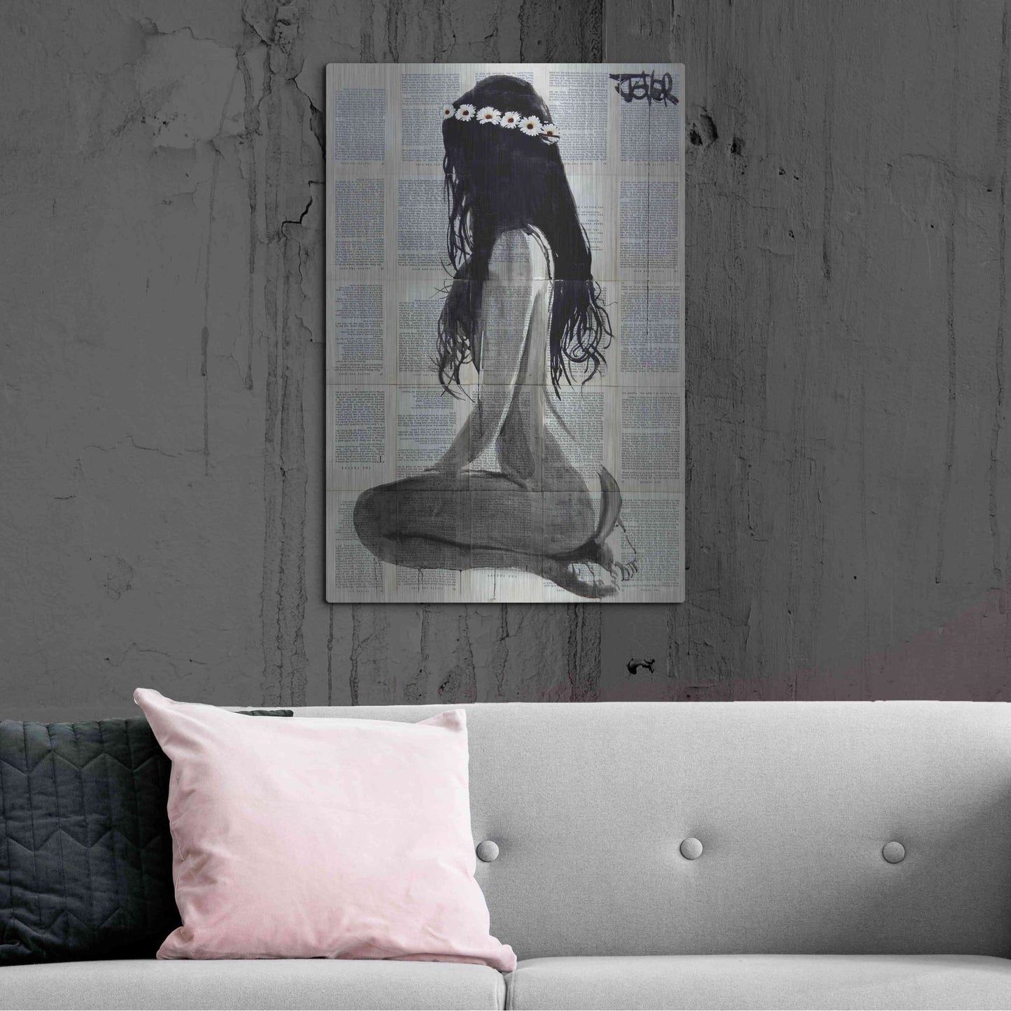 Luxe Metal Art 'Daisy Chain' by Loui Jover, Metal Wall Art,24x36