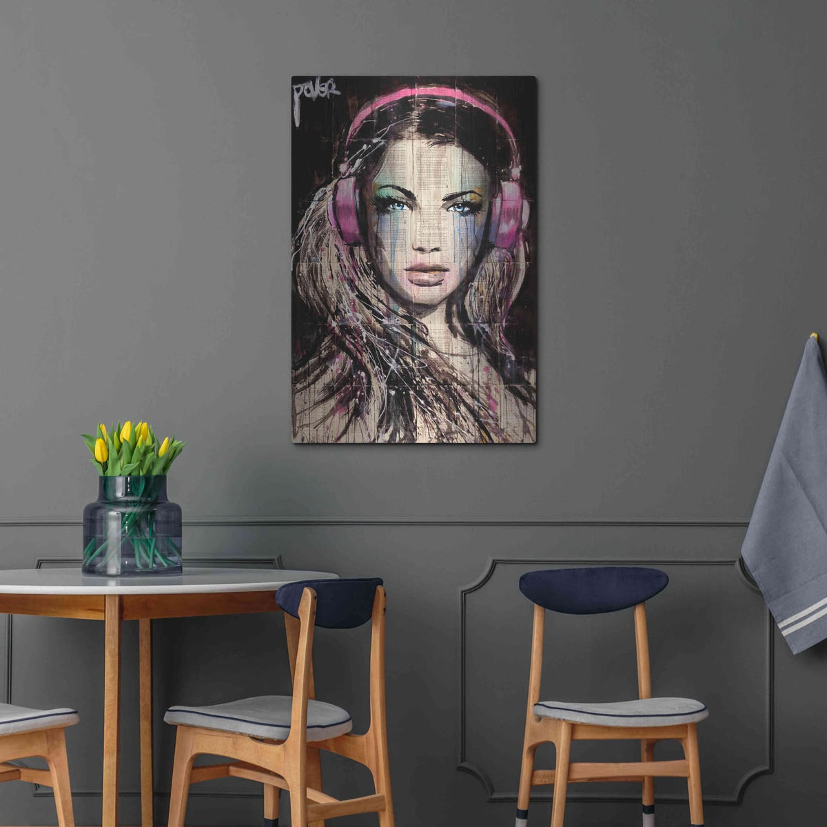 'DJ' by Loui Jover – Metal Wall Art, 24x36 room view