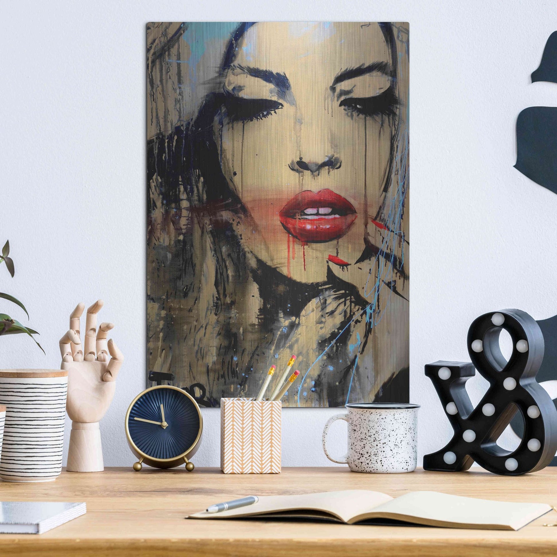 Luxe Metal Art 'Gloss' by Loui Jover, Metal Wall Art,12x16