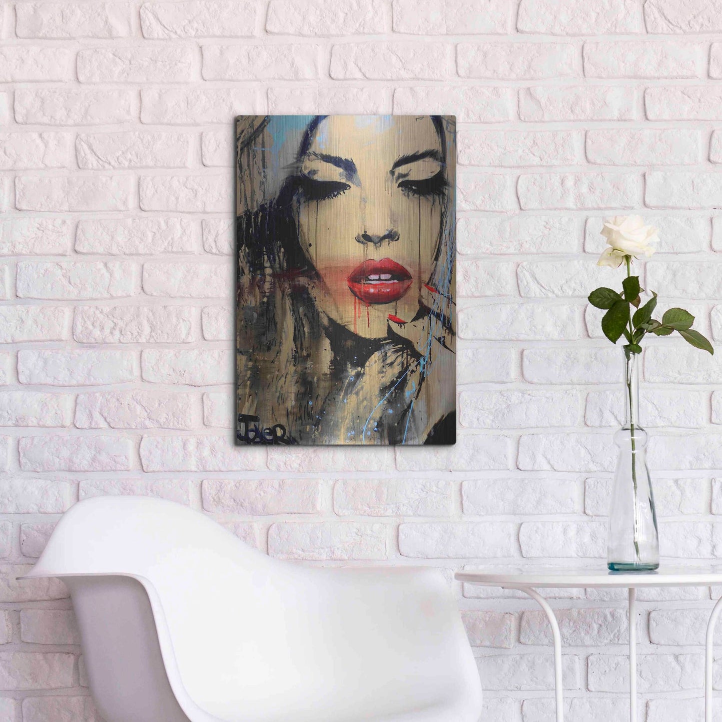 Luxe Metal Art 'Gloss' by Loui Jover, Metal Wall Art,16x24