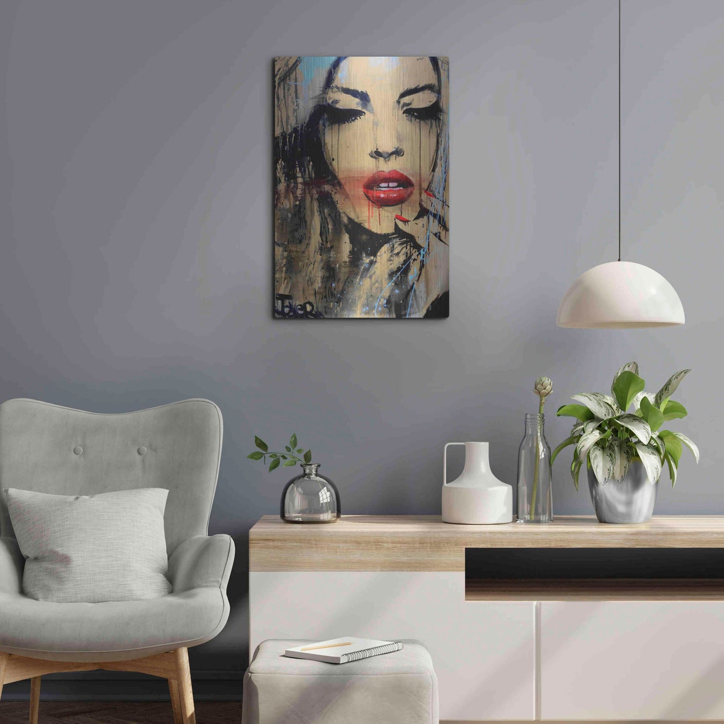 Luxe Metal Art 'Gloss' by Loui Jover, Metal Wall Art,16x24
